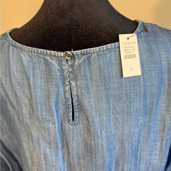 Talbots - NWT Denim Tencel Embroidered Long Sleeve Size Large - Picture 6 of 7